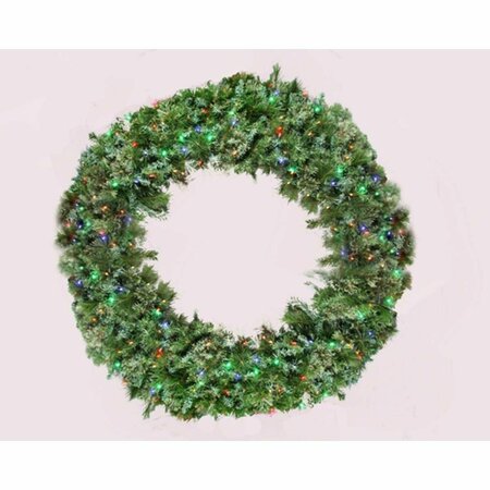 QUEENS OF CHRISTMAS 6 ft. Blended Pine Wreath Pre-Lit with LEDS, Multi Color GWBM-06-L5M